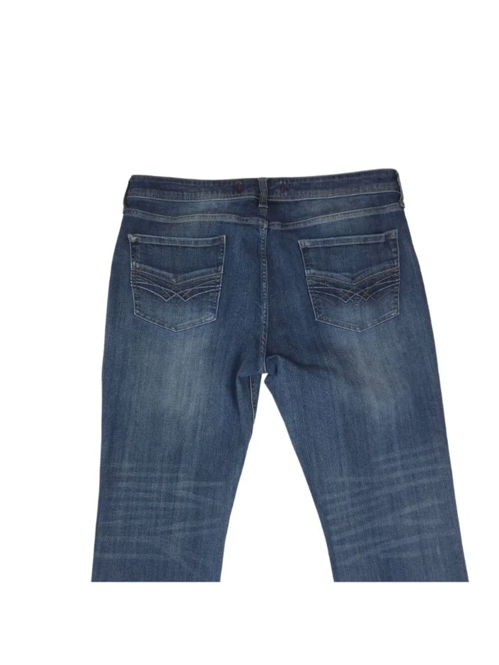 Seven7 Straight Fit Mens Blue Denim Jeans W38 L32 Whiskered Medium Wash